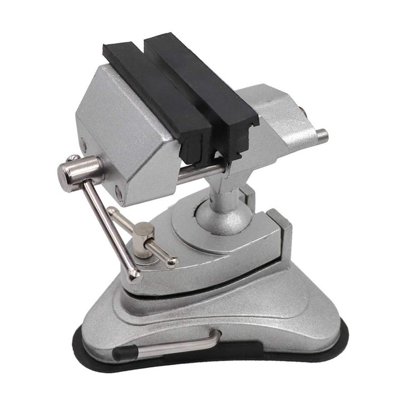 MUDUOBAN Mini Vacuum Base Vise Portable with 360Â°Swiveling Head and Powerful Suction Multi-Angle Pivoting Small Vice - Image 1